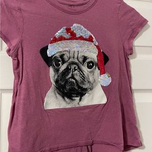 Old Navy Christmas Pug shirt size 10